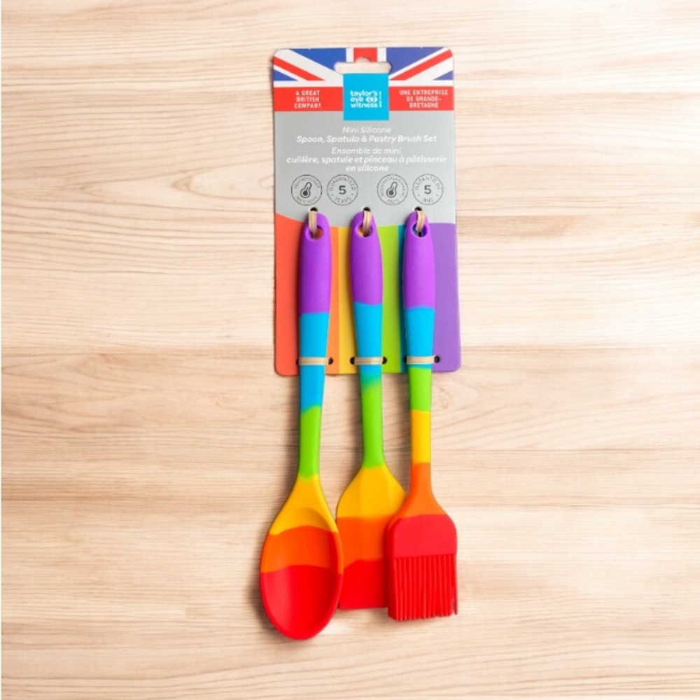 NEW Taylor's Eye Witness Rainbow Mini Silicone Kitchen Utensil Set PRIDE Pastry